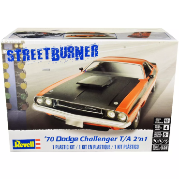 KIT PARA MONTAR REVELL STREETBURNER DODGE CHALLENGER T/A 1970 2 EM 1 1/24 78 PEÇAS REV 85-2596 12596